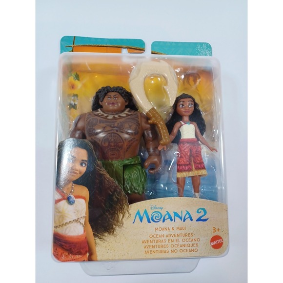 Disney Other - Disney Moana 2 OCEAN ADVENTURES Moana. & Maui Figures And Hook 2024 NEW